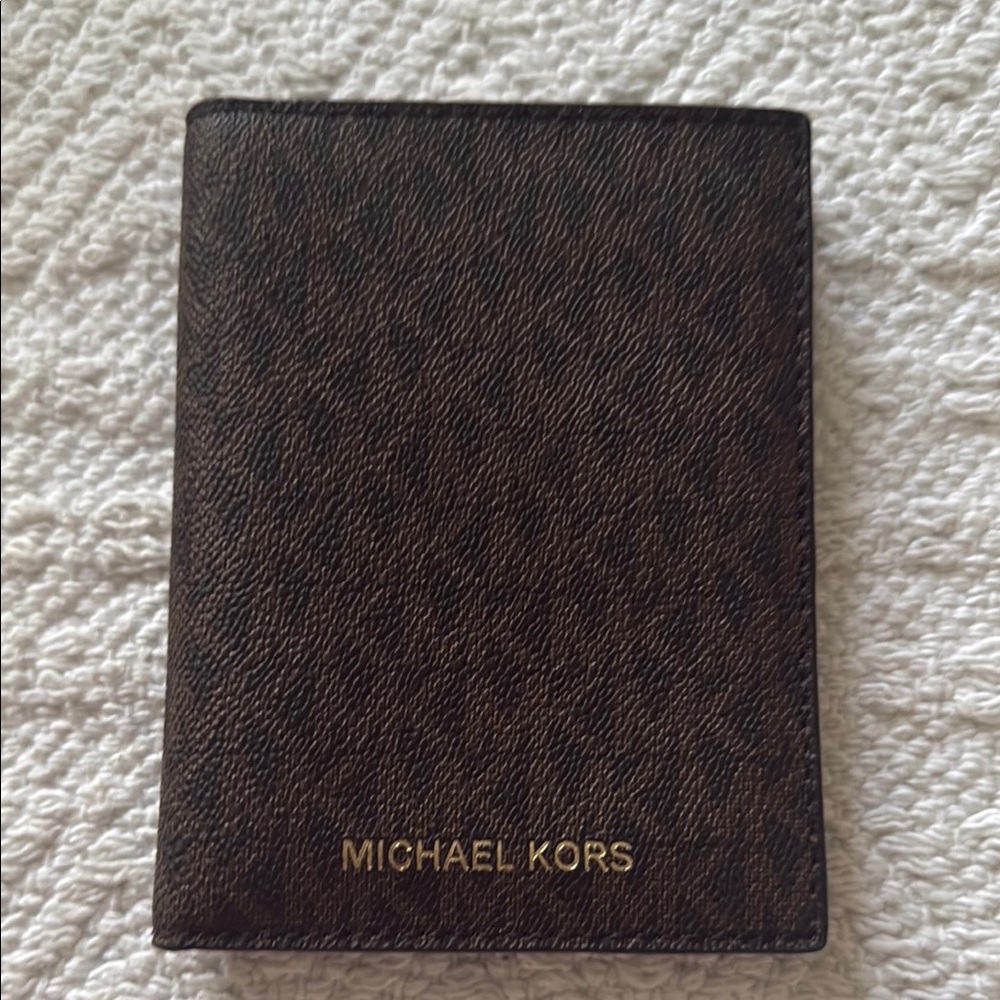 Michael Kors Brown Key & Card Holder with Signature Monogram